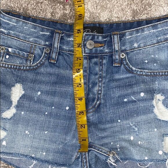 Rails Austin Blue Distressed Paint Splatter Denim Short Festival Concert Boho - Picture 15 of 16